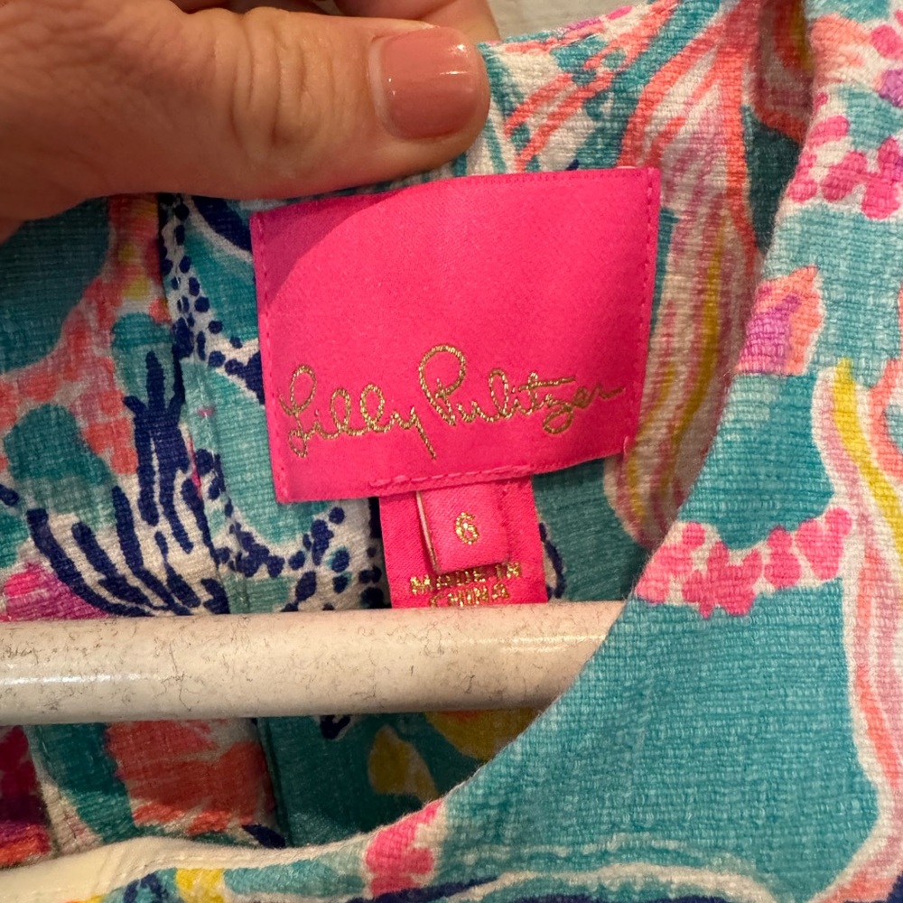 Lilly Pulitzer Floral Dress in Blue and Pink - Picture 4 of 5